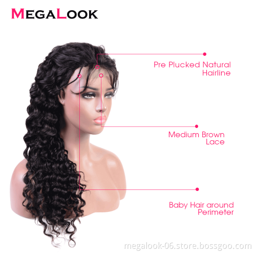 Dropshipping 32 Inch Malaysian Deep Wave Humain Hair 4X4 Lace Front Lacefront Wigs In Dubai